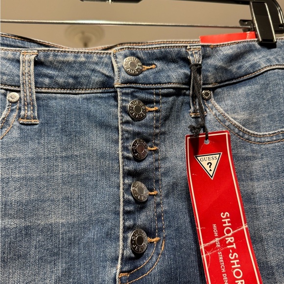 Guess Blue Denim High-Waisted Shorts - Picture 2 of 5